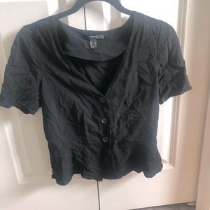 Forever 21 Button Down Crop Top